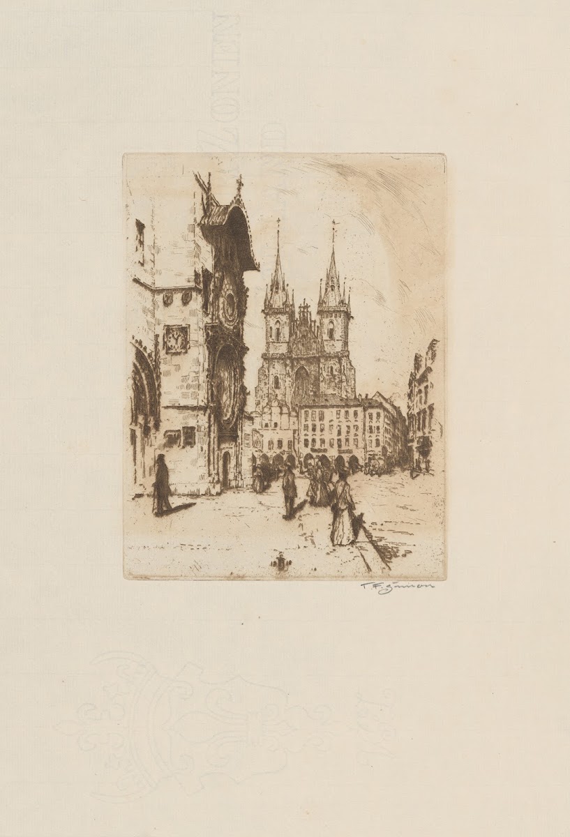 The Old Town City Hall with the Týn Cathedral 1911