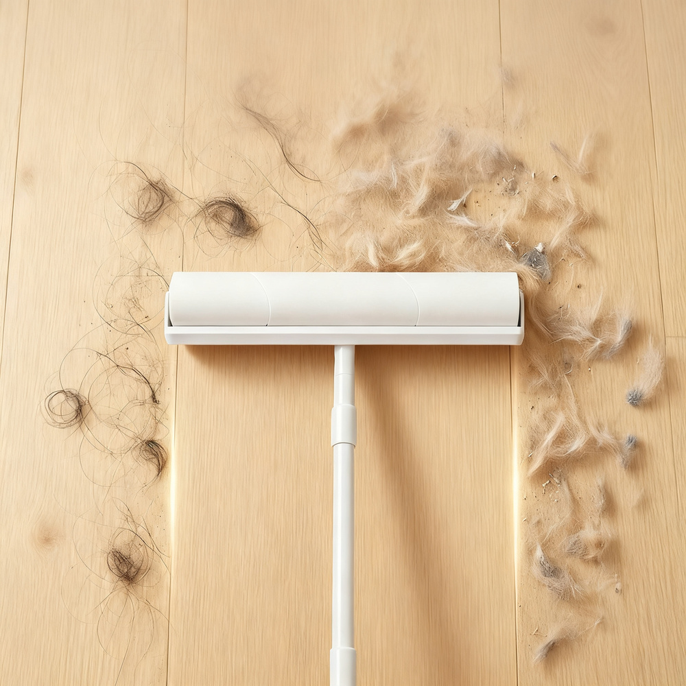 Lint roller with retractable handle