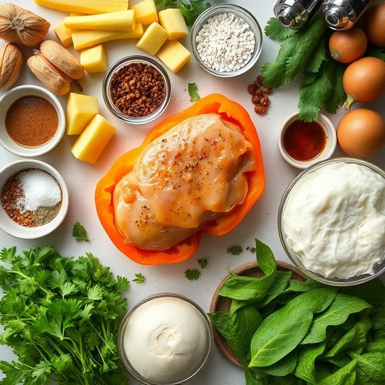 Ingredients for Easy Teriyaki Pineapple Chicken Stuffed Peppers Recipe - Quick & Delicious