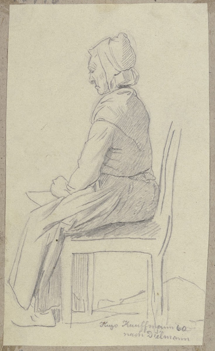 Sitting old woman 1860
