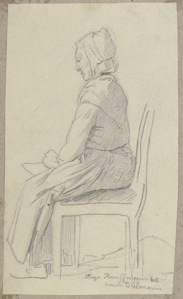 Sitting old woman 1860