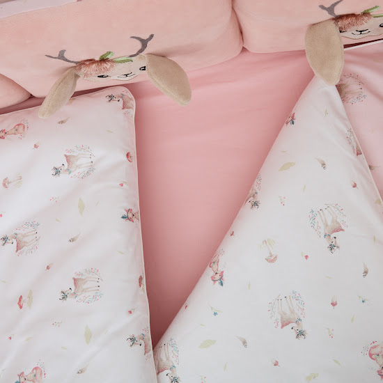 Bedding set for a baby crib 7 el Twins Bembi pink