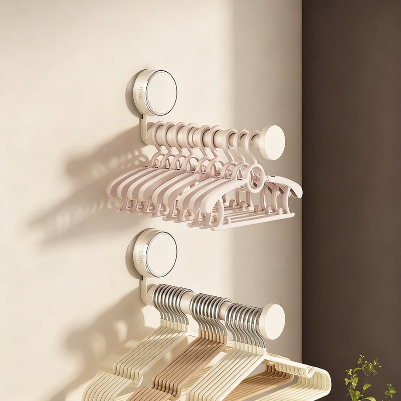 Suction Cup Laundry Rack, Retractable, No Drilling