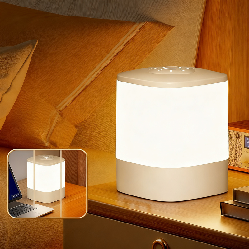 Bedside lamp with clock and touch control