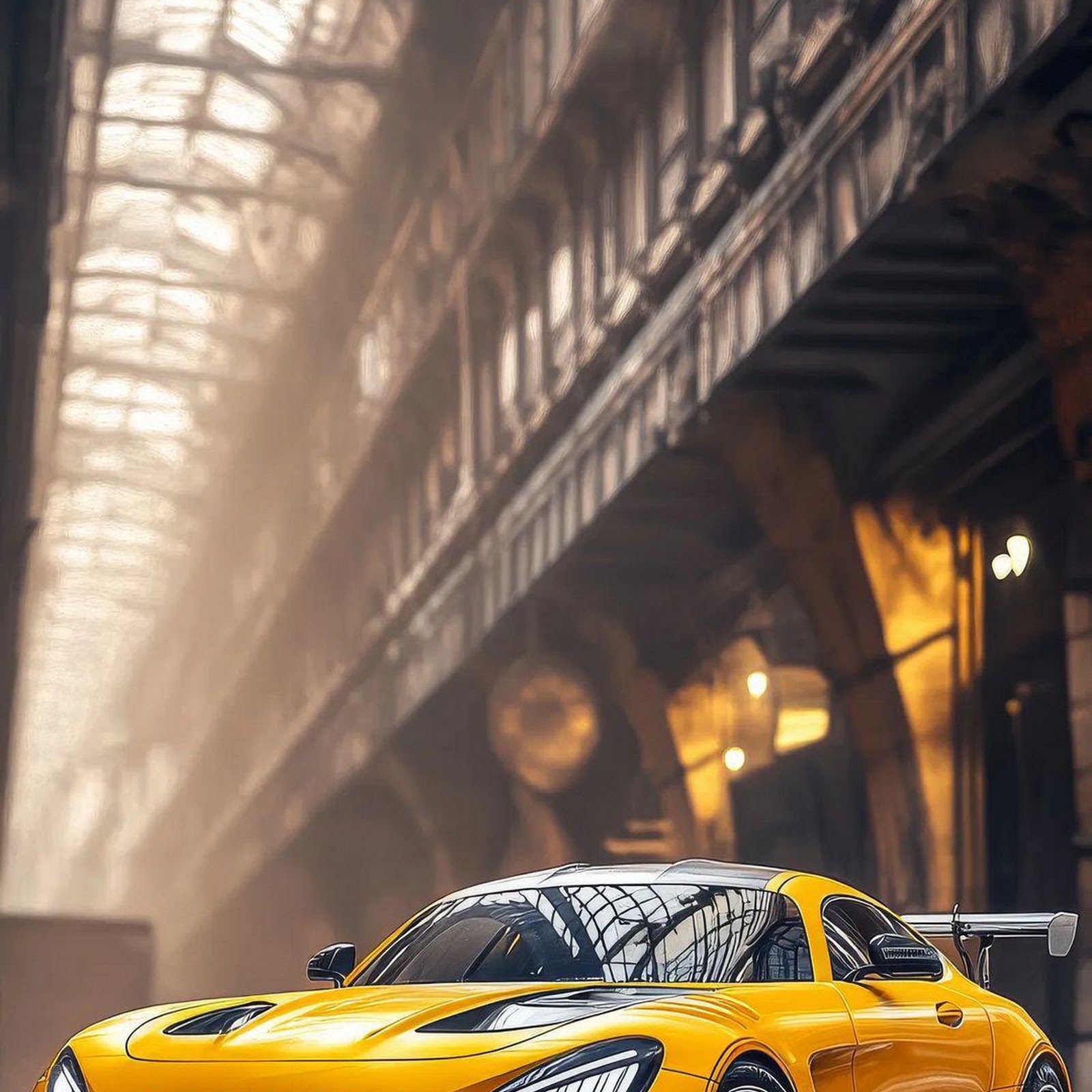 Download Yellow Mercedes-AMG GT R Full HD iPhone