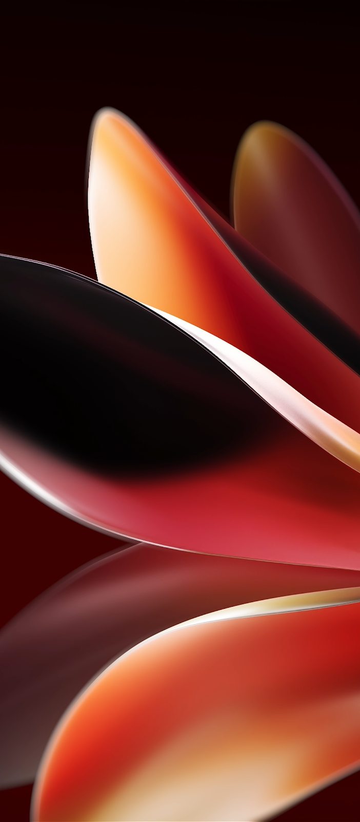Flowing Gradient Red Petals - Abstract Digital Rendering Full HD iPhone Wallpaper (1080x2460)