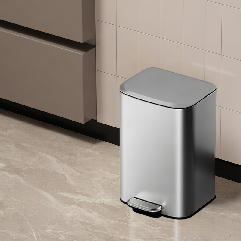 Edelstahl-Wandmülleimer, quadratisch, 8 L