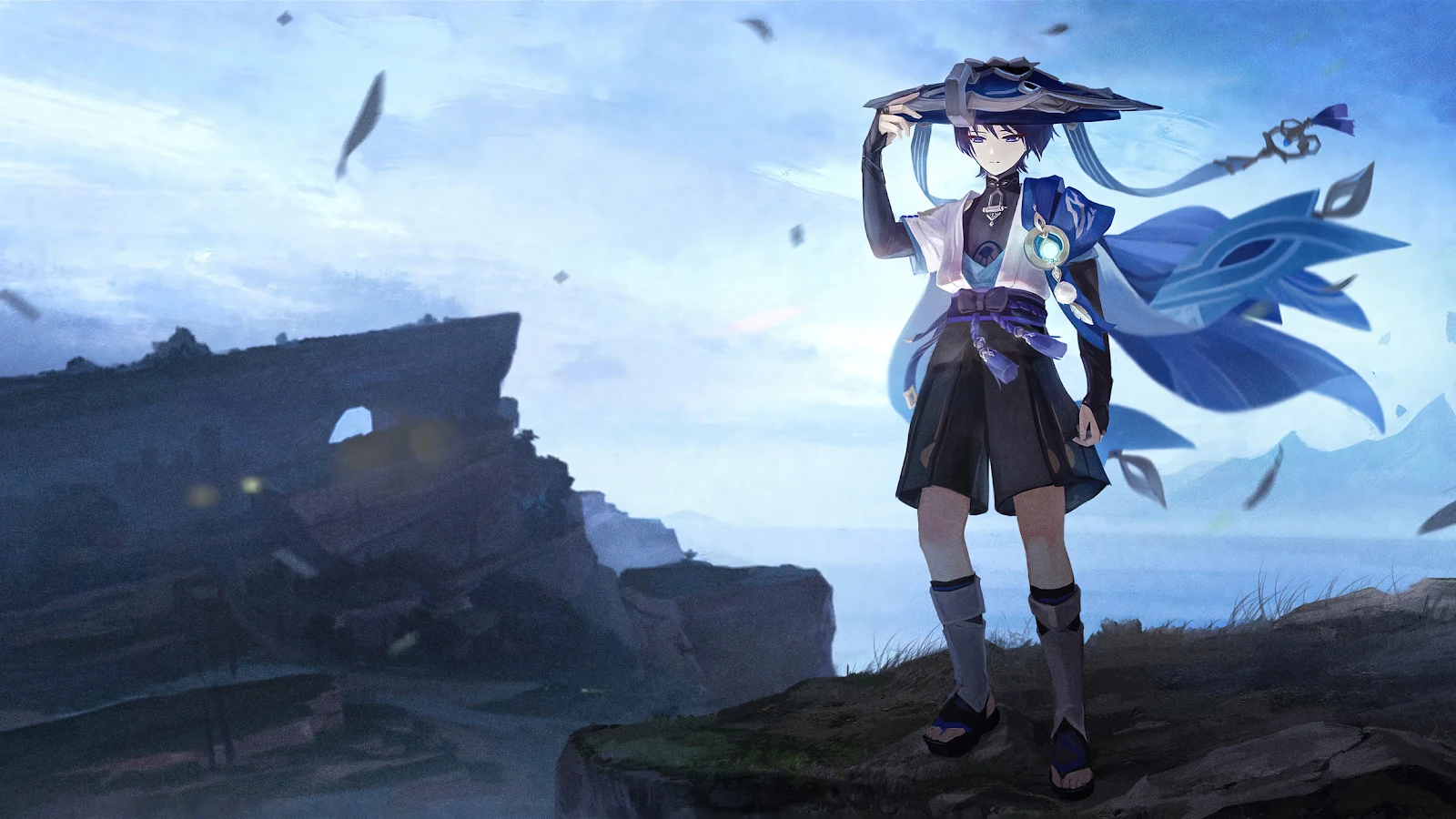 Genshin Impact Wanderer 4K (2304x1296) 4K,Desktop, iPhone HD Wallpaper Background