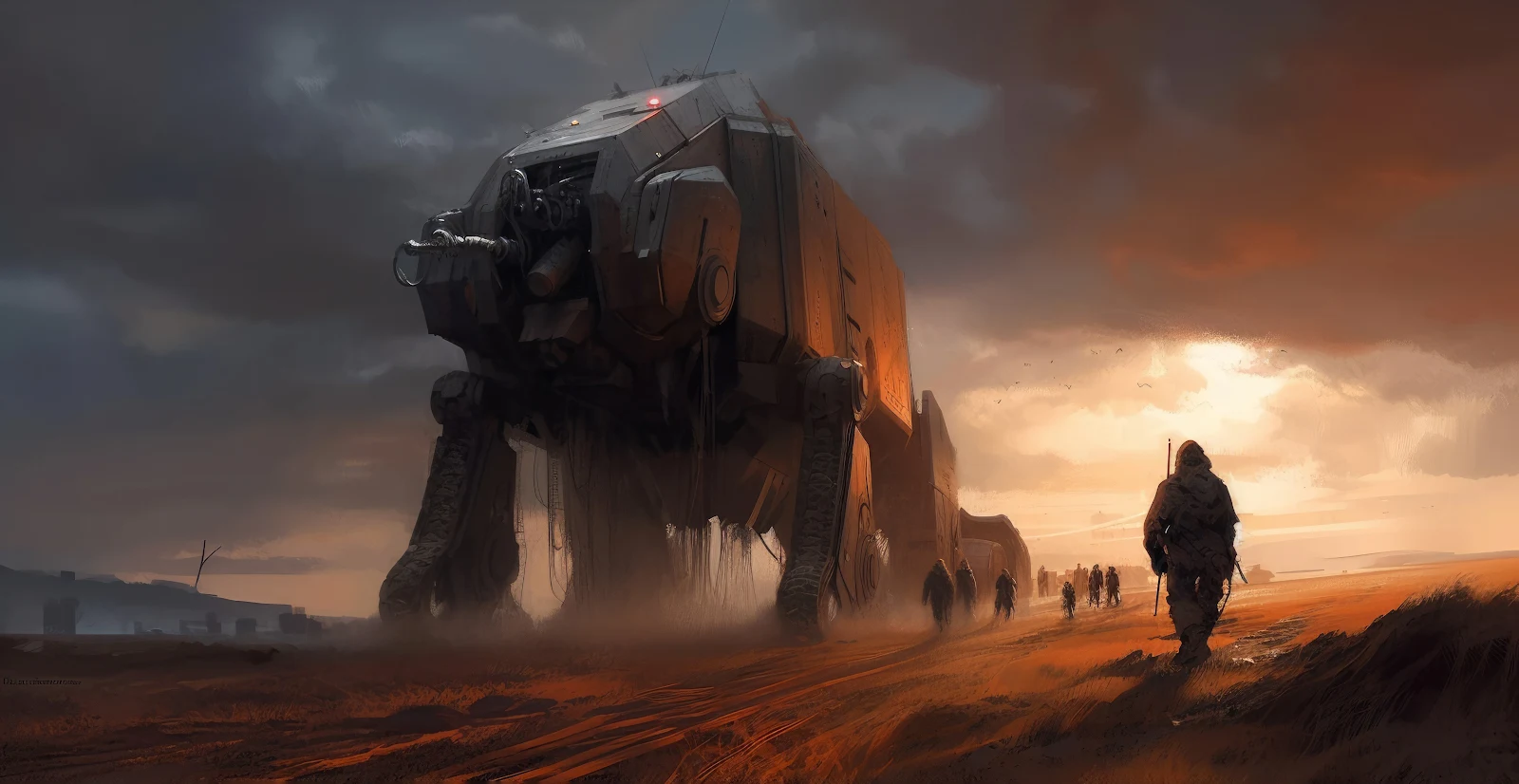 A Stunning Ai Art, Illustration, Science Fiction, Landscape, Desert 4K Desktop and Mobile Wallpaper Background (4630x2391)
