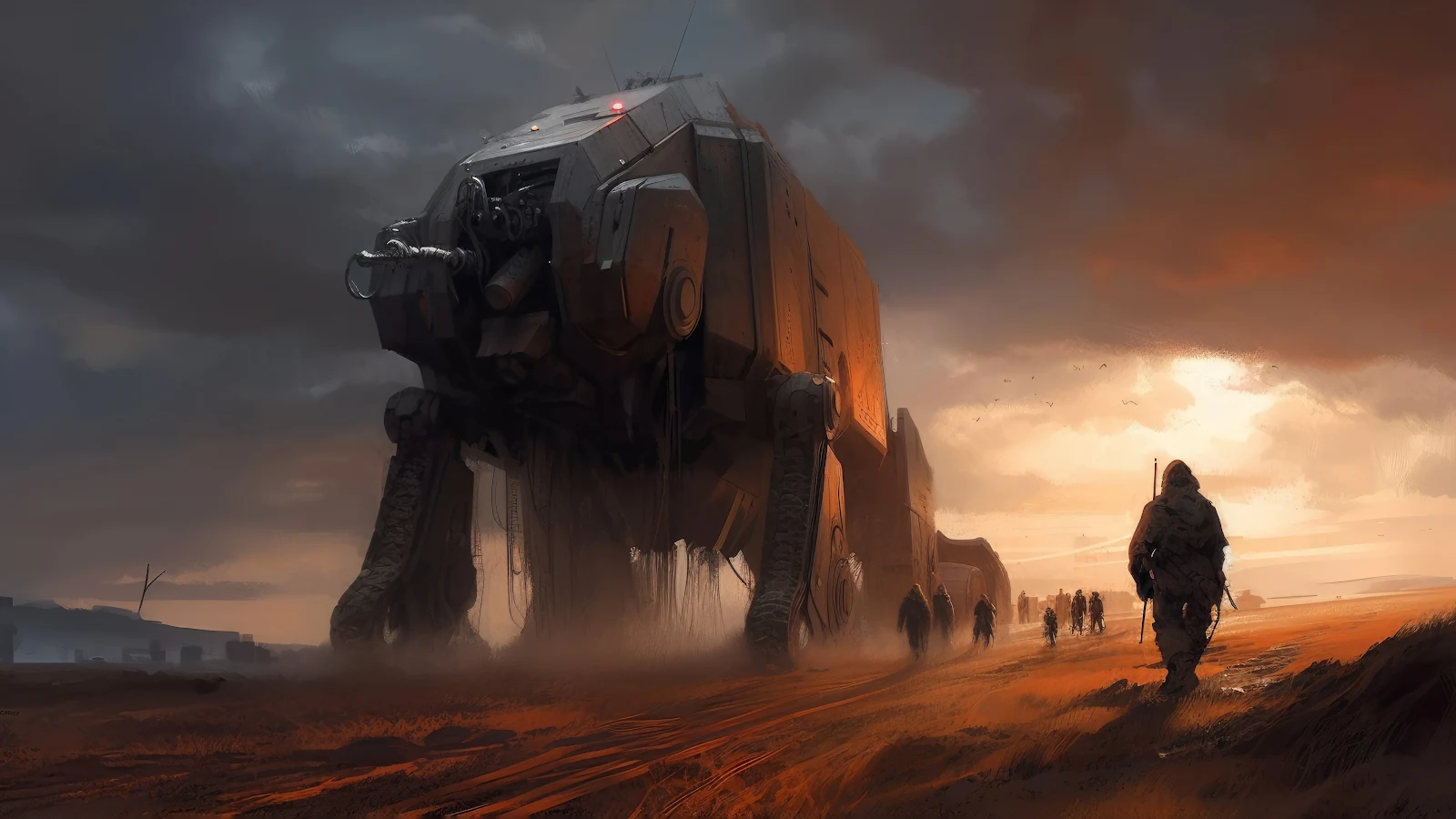 Ai Art, Illustration, Science Fiction, Landscape, Desert 4K Desktop Wallpaper