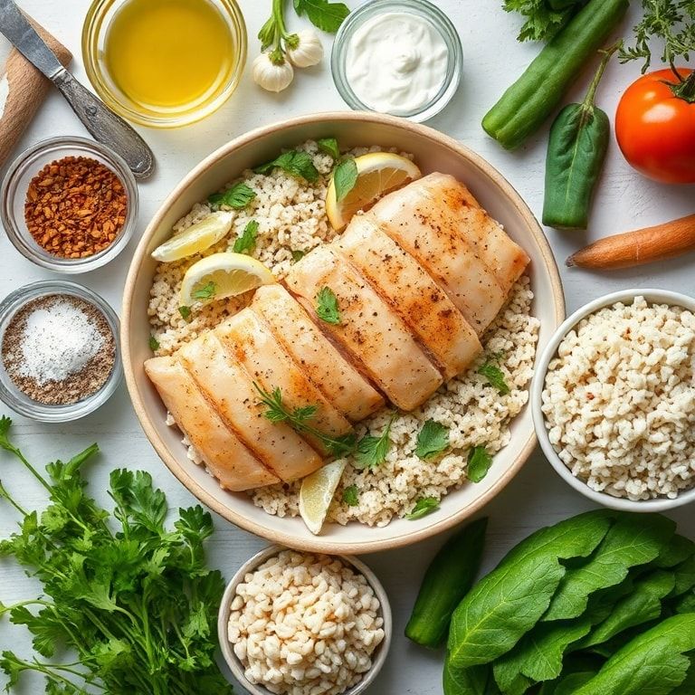 Ingredients for Greek Yogurt Marinated Chicken Bowl with Rice or Quinoa – Easy, Tender & Flavorful 30‑Minute Meal