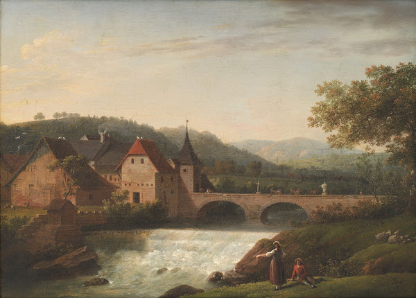 The Bridge and the Waterfall at Dornach Switzerland 1791