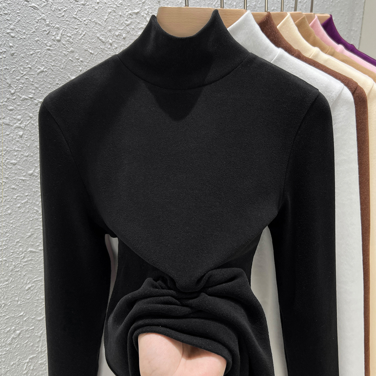 Women's Long Sleeve Base Layer Shirt with Standing Collar