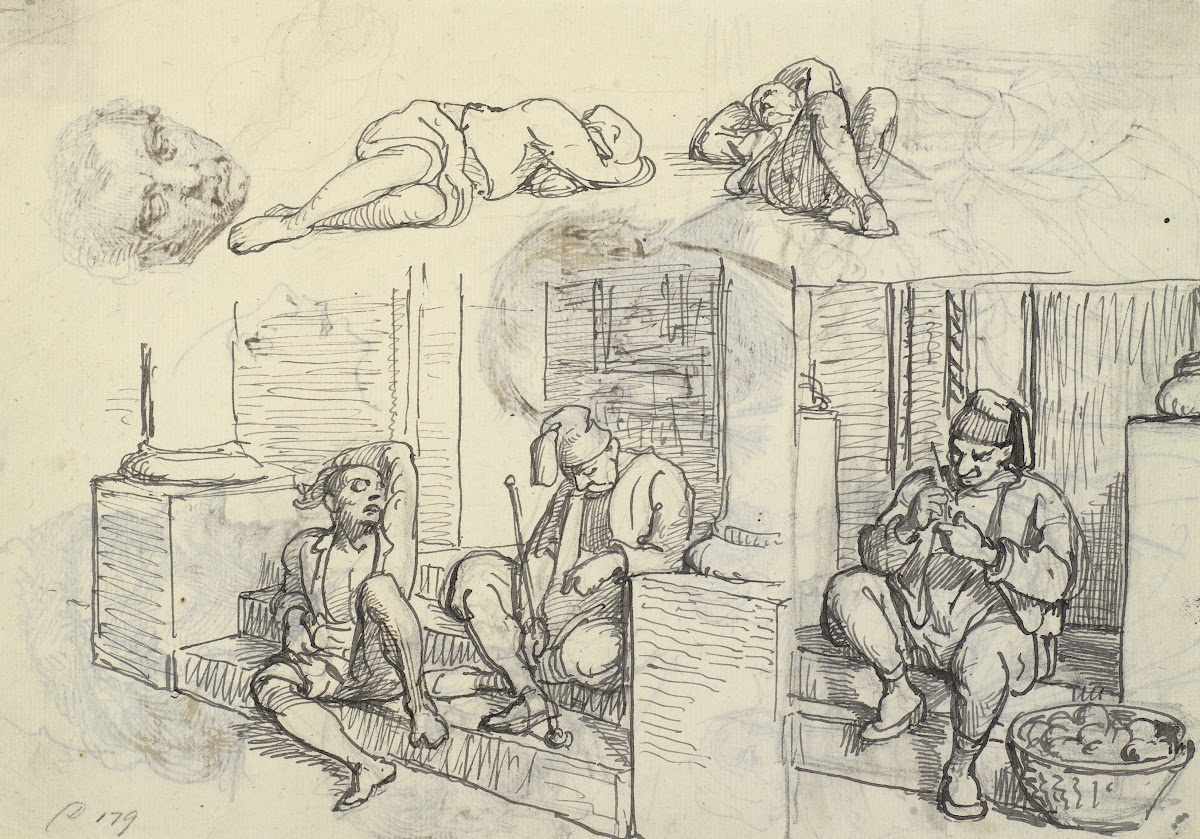 Studier af tyrk og lazzaron på en trappe 1810  1873