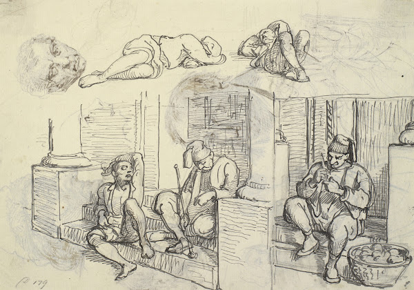 Studier af tyrk og lazzaron på en trappe 1810  1873