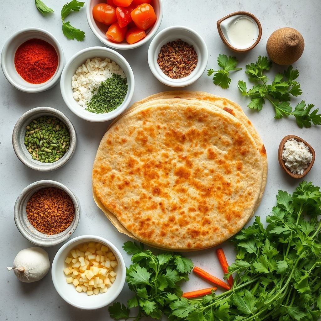 Ingredients for Easy Cheesy Mediterranean Quesadilla – 30-Minute Family Favorite