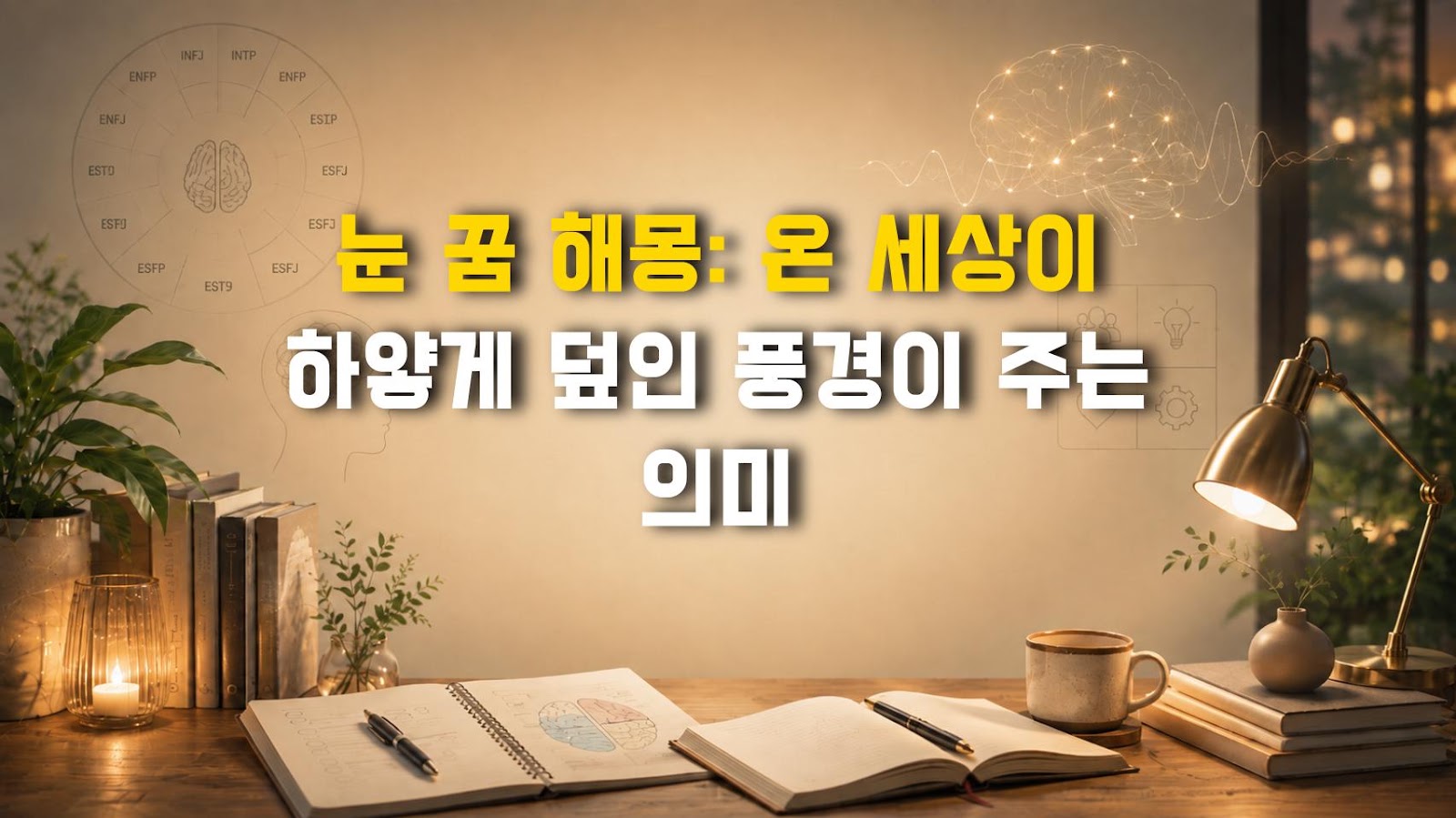 눈 꿈 해몽: 온 세상이 하얗게 덮인 풍경이 주는 의미