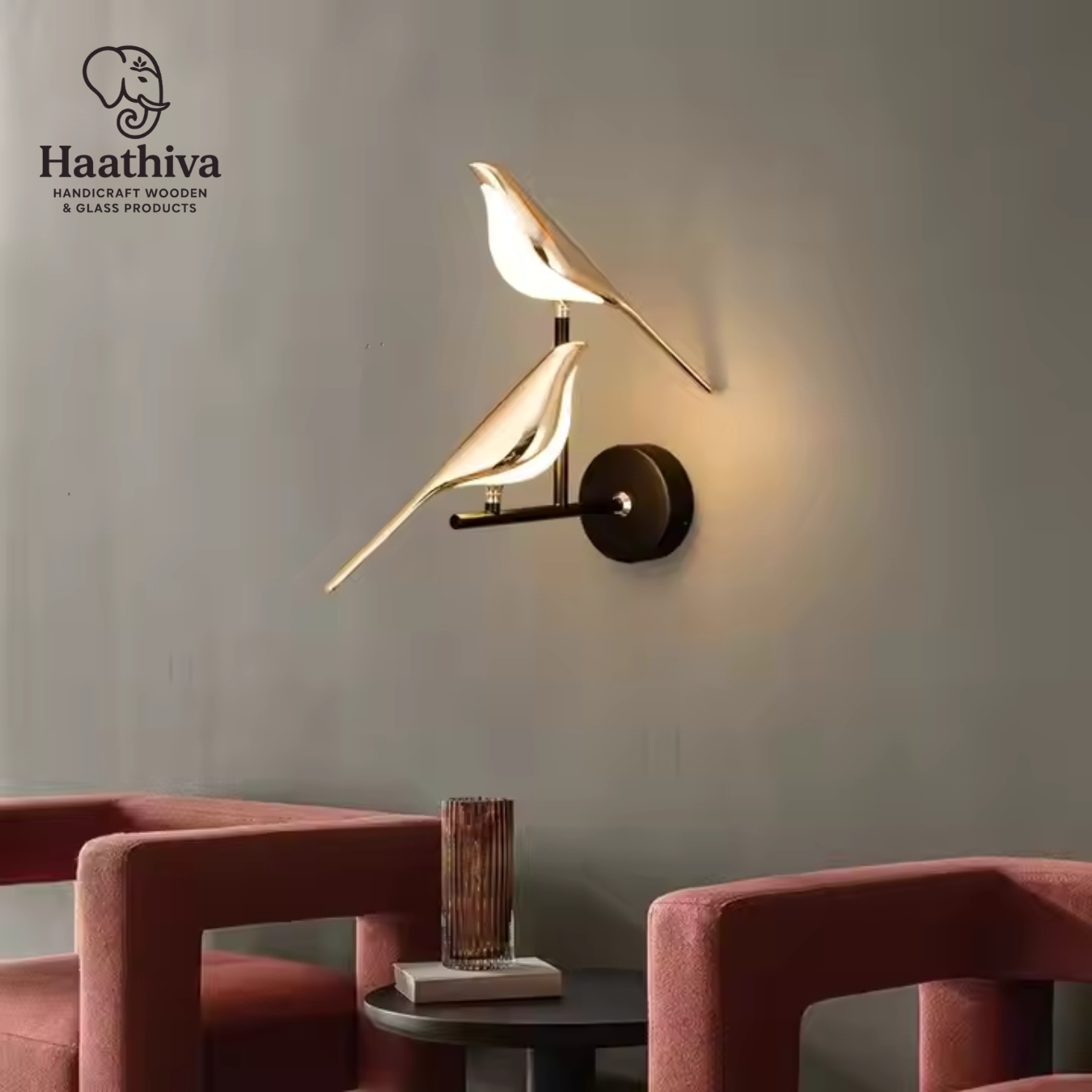 Haathiva Modern Double Bird Head LED Wall Lamp main view