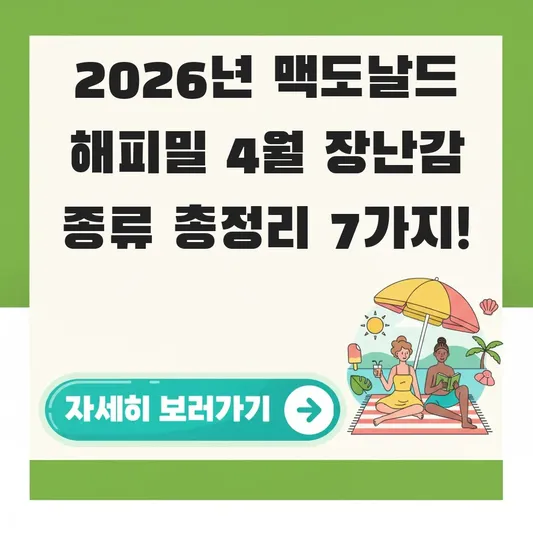 맥도날드 해피밀 4월 장난감 종류