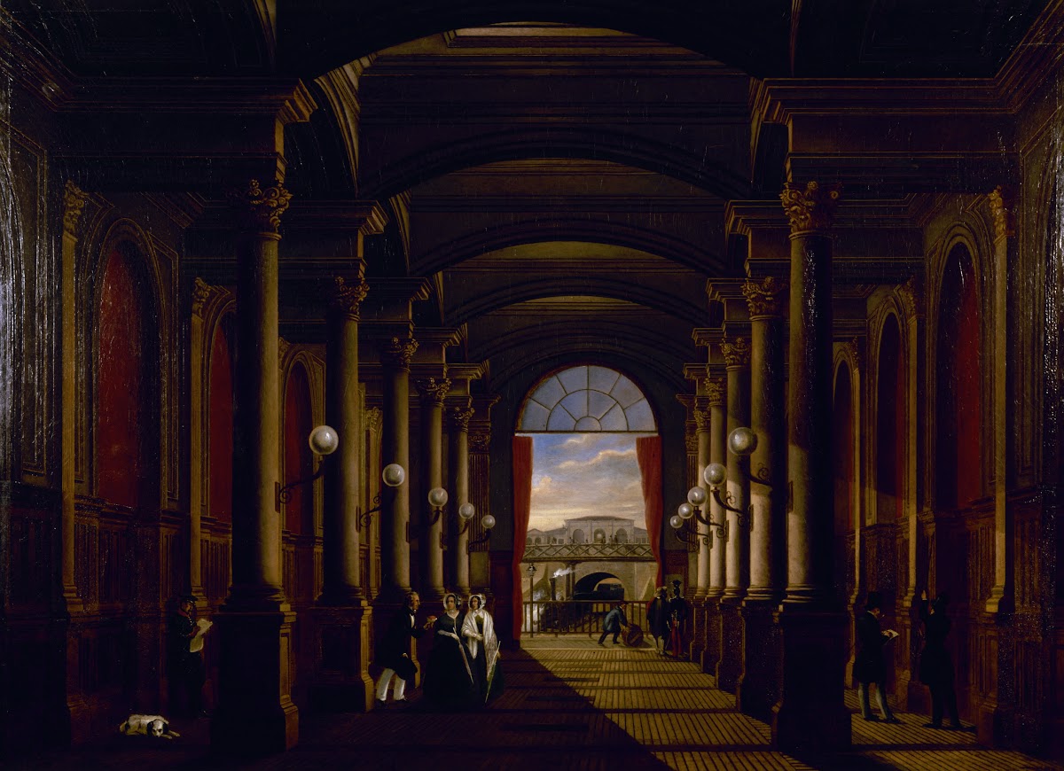 Vue intérieure de lancienne gare Saint Lazare 1845