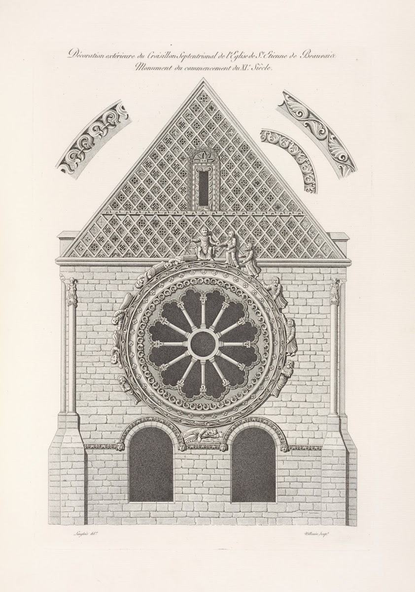 Décoration extérieure de croistillon septentrional de léglise de St Étienne de B