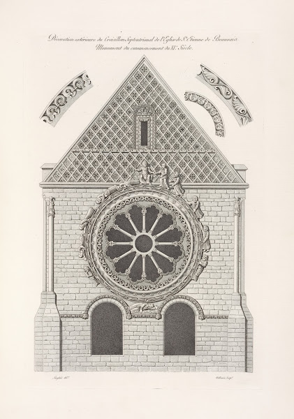 Décoration extérieure de croistillon septentrional de léglise de St Étienne de B