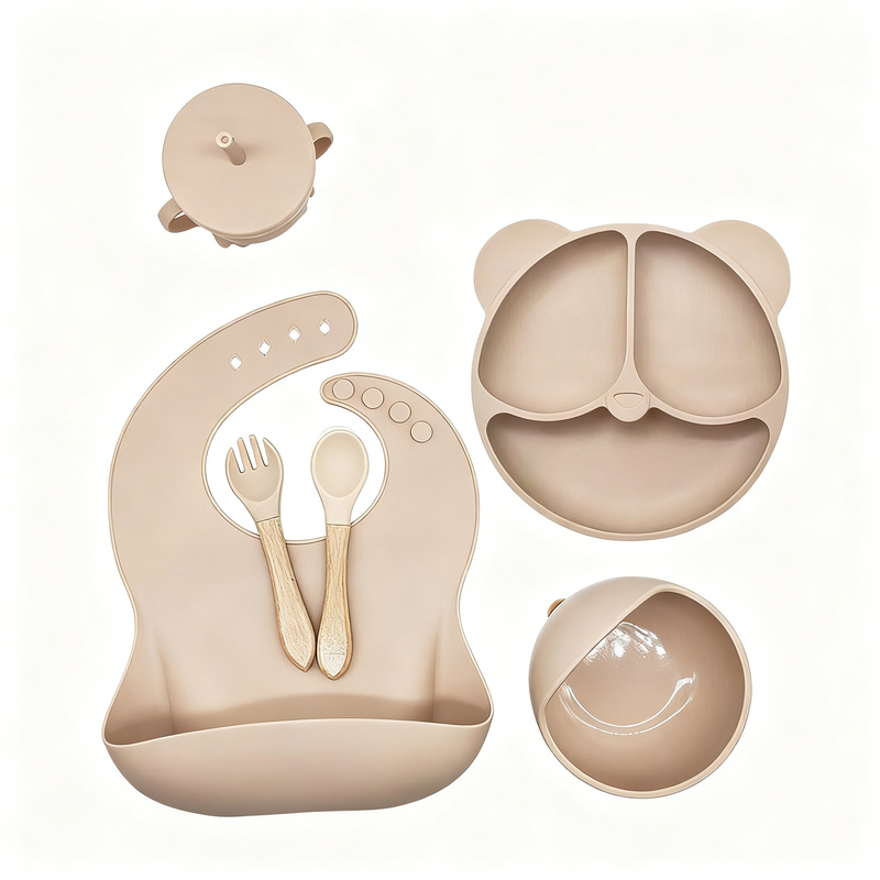 Kindergeschirr-Set aus Silikon, 6-teilig
