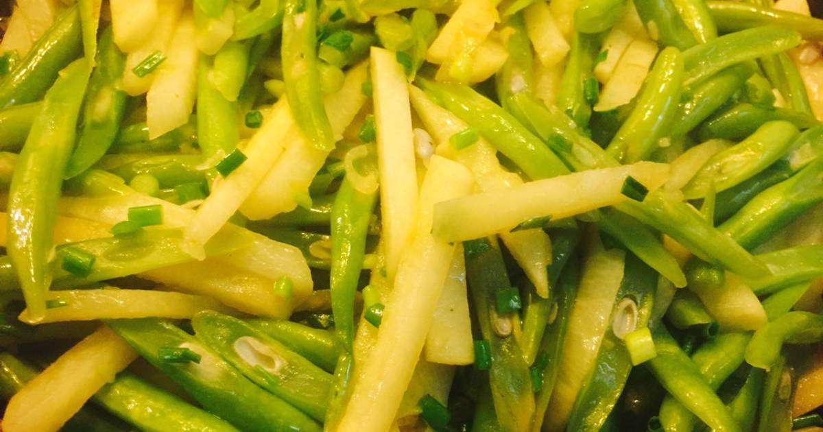 Củ sắn và đậu xào bằng mỡ lợn