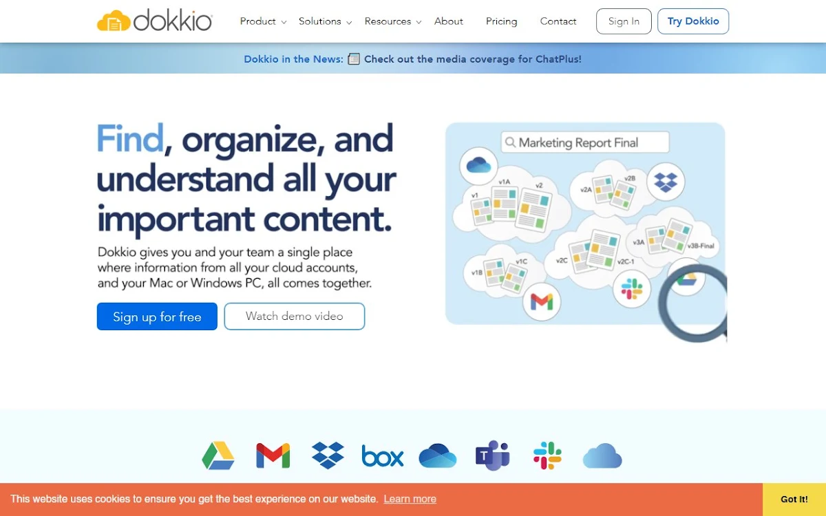 Captura de Dokkio Sidebar