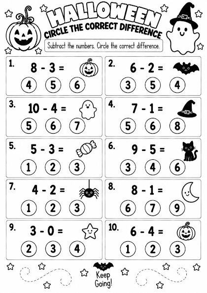 Halloween Circle the Correct Difference