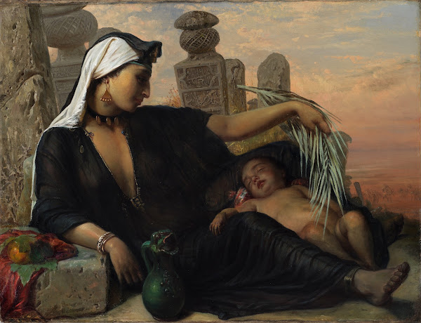 An Egyptian Fellah Woman with her Baby 1872