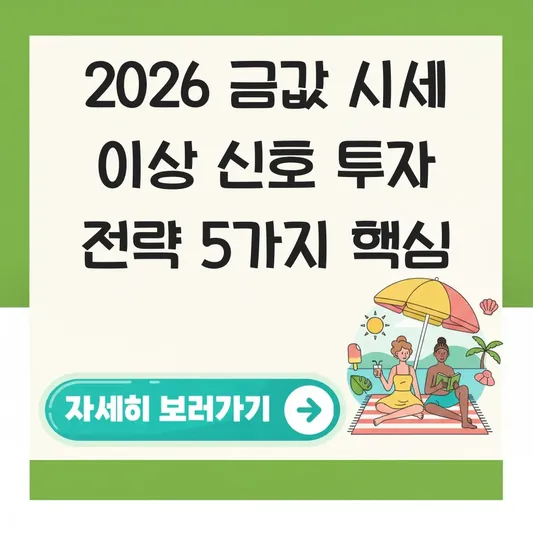 금값 시세 이상 신호 투자 전략