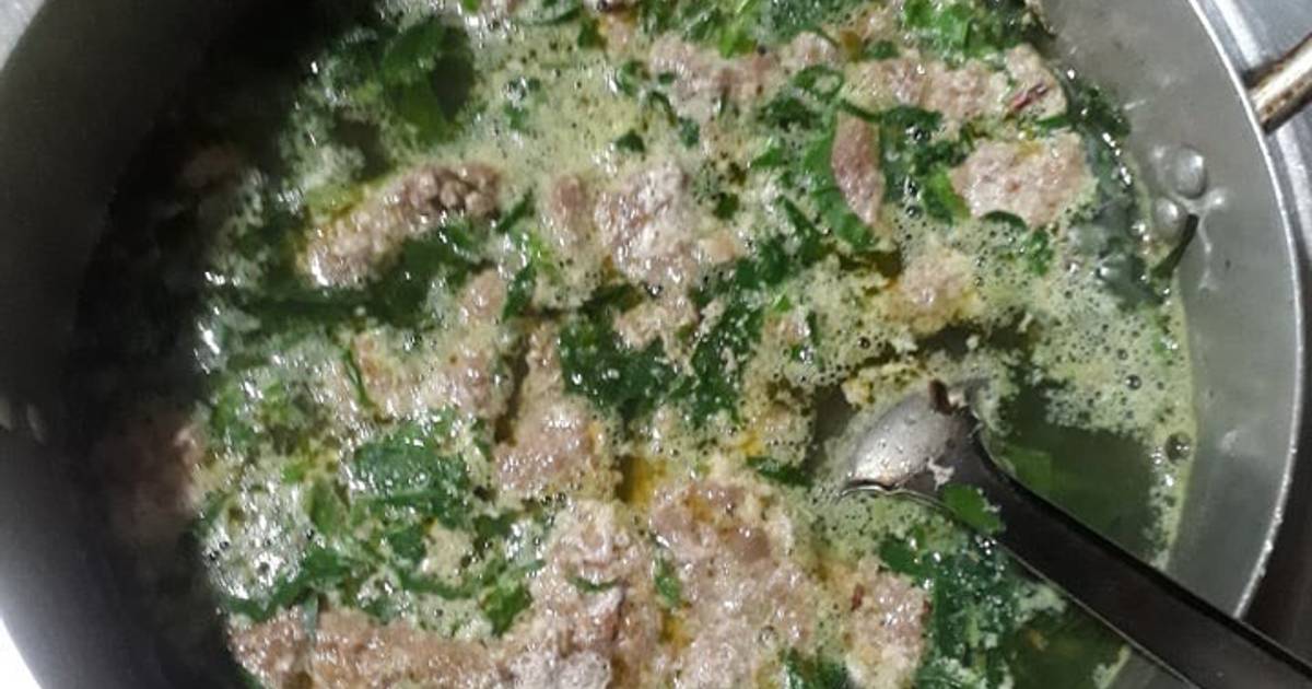 Canh cua mồng tơi