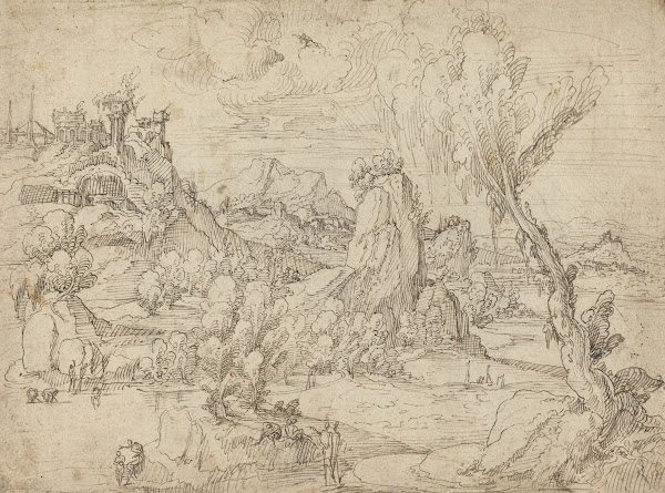 Landscape with the Baptism of Christ c 1530