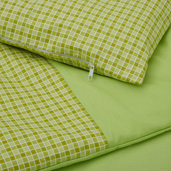 Children's replacement bedding set 3 el Twins Auro Print (calico) fitted sheet green