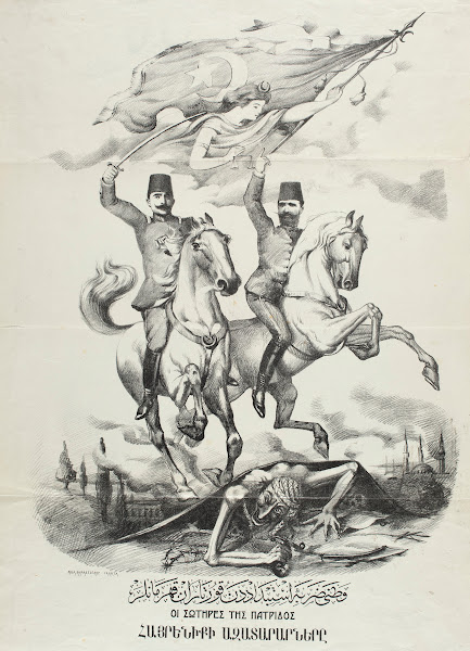 Enver Bey and Niazi Bey on horseback 1908