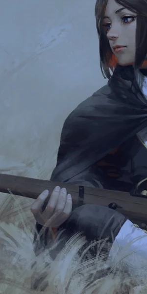 Anime Girls With Guns, Birds, Field, Wheat, Digital Art 8K Wallpaper Background