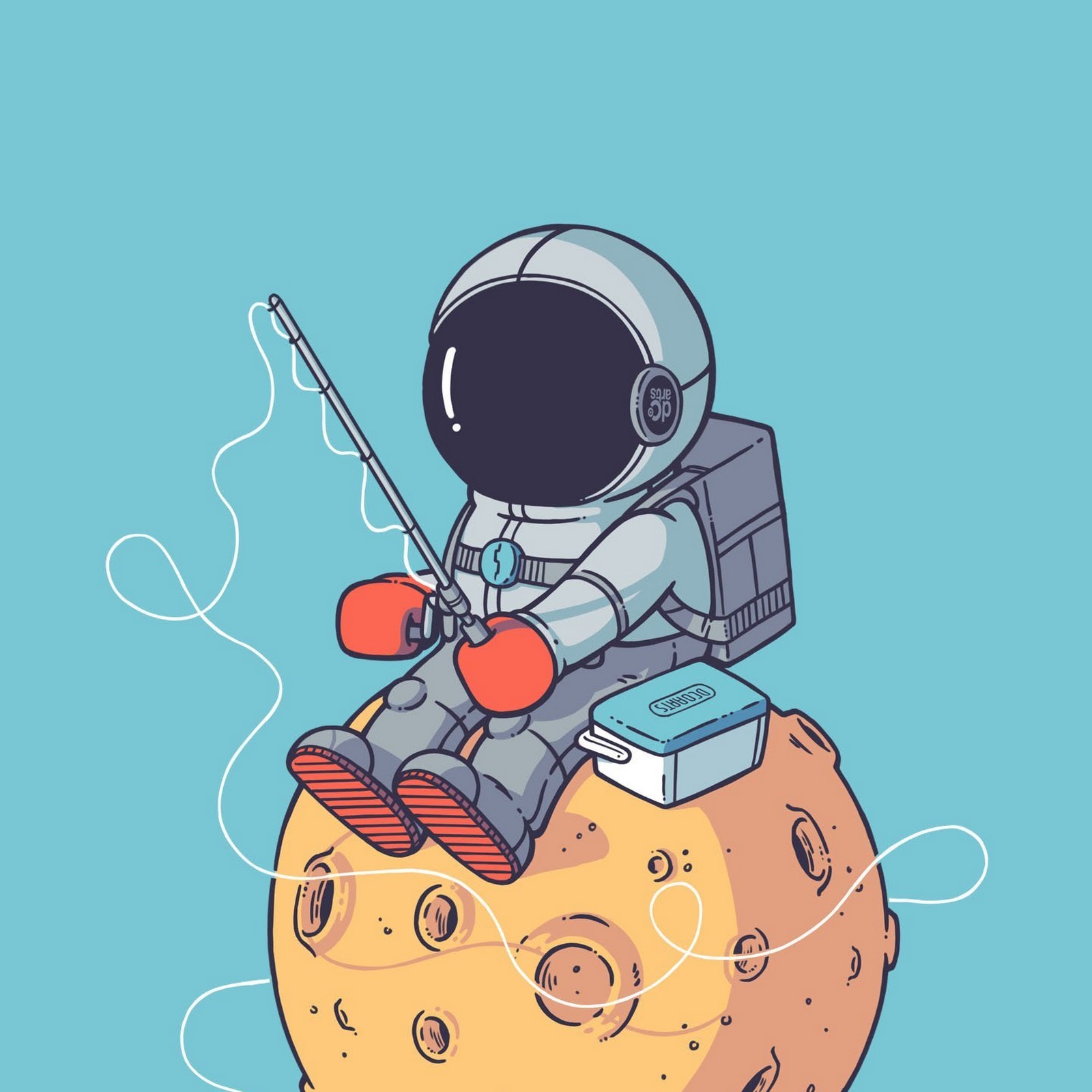 Download Astronaut, Drawing, Space, Outer Space, Cartoon 2K iPhone