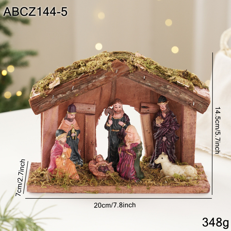 Christmas nativity decoration with figures