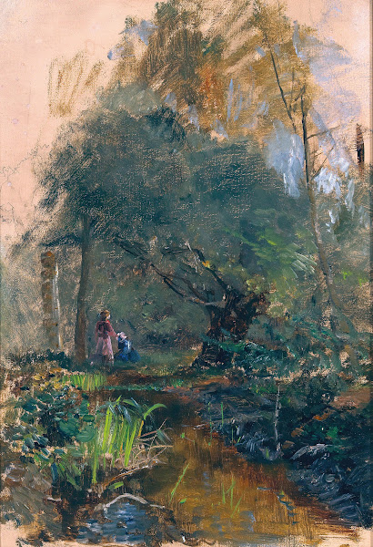 Children by a Mountain Creek