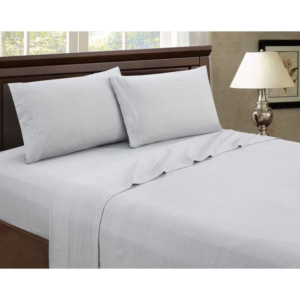 Set de sábanas queen de poliéster Modern Secrets™ color gris/blanco, 4 piezas