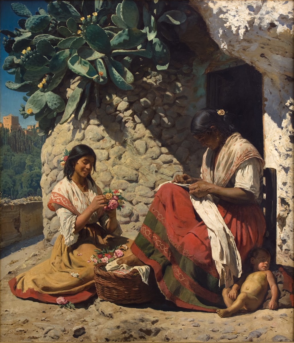 Two Gipsy Women Outside their Cottage Spain 1878