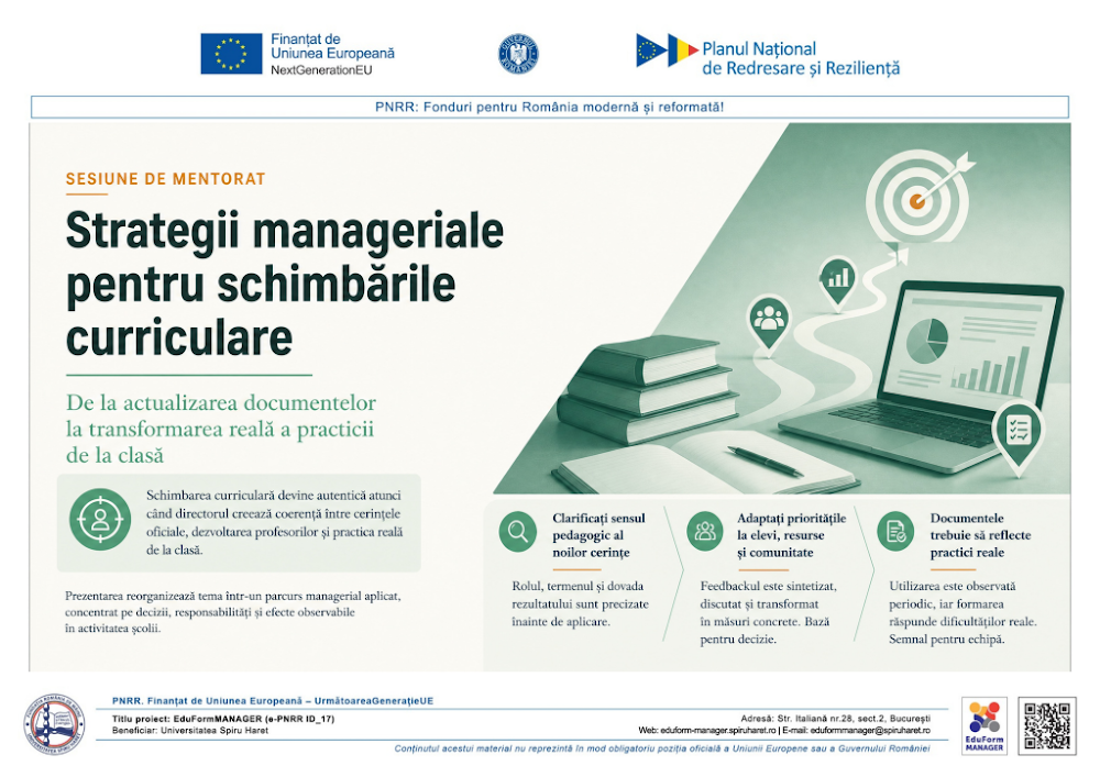 Coperta ghidului Strategii manageriale pentru integrarea schimbărilor curriculare în școală