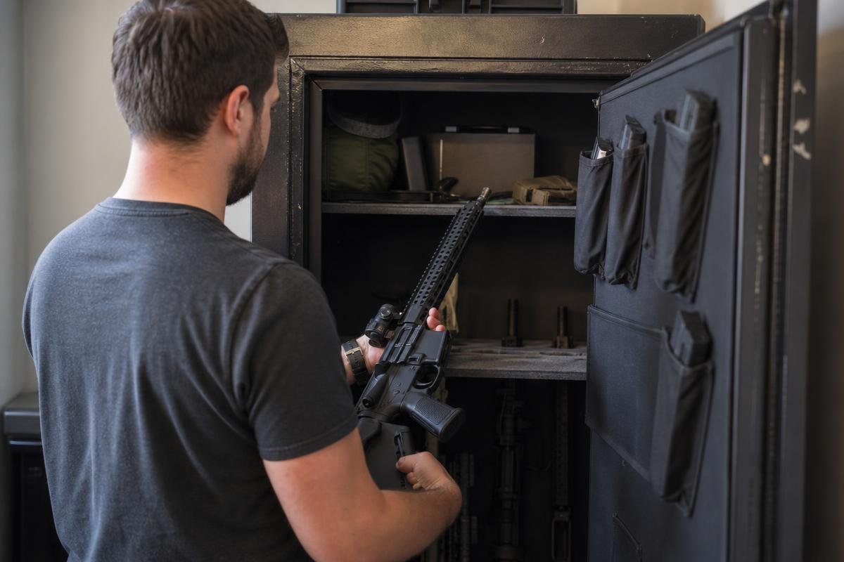 safe storage and training for home defense firearms