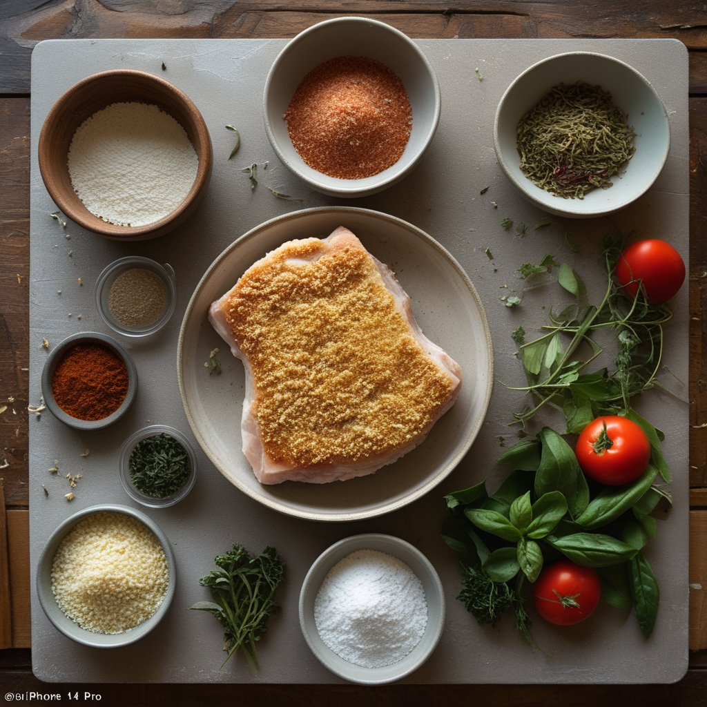 Ingredients for Crispy Parmesan Crusted Pork Chops - Easy Homemade Crispy Dinner