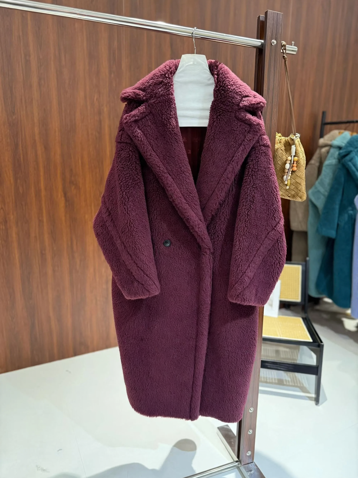Women's Teddy Coat, mid-length, relaxed fit