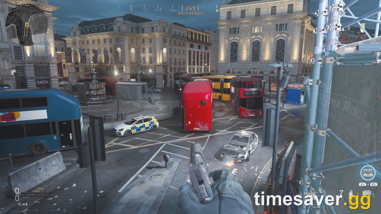 Modern Warfare 4 multiplayer gameplay with the in-match HUD and scoreboard