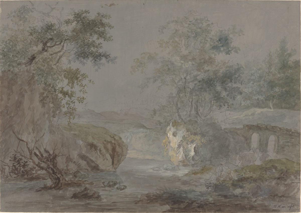 Wooded Cliffs along a Riverbank 1796