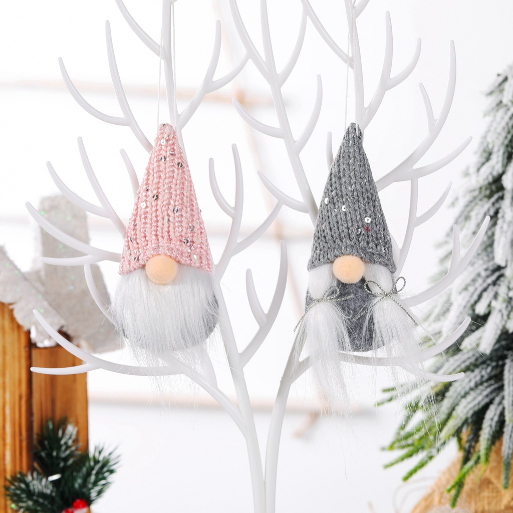 Christmas gnome ornament with sequins