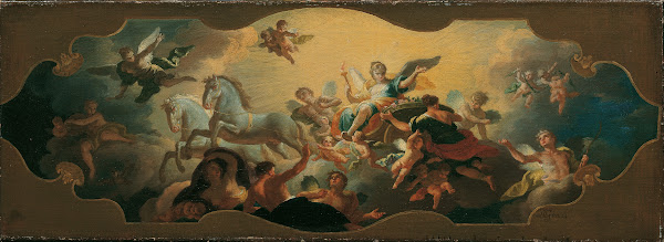 Allegorie des Morgens Aurora im Triumphwagen 1747